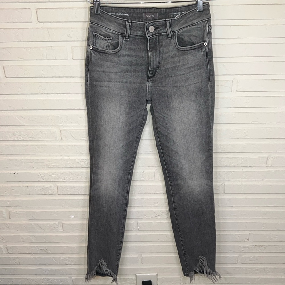 DL1961 Gray Florence Ankle Mid Rise Instasculpt Skinny Jeans, Women’s Size 25
